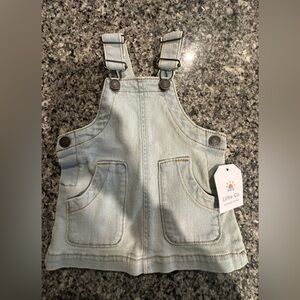 NWT LITTLE CO. by Lauren Conrad Baby Denim Bib Overall dress Size 9 Months